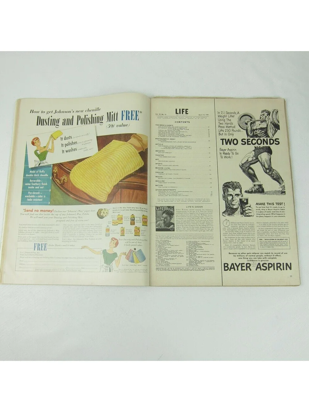 LIFE Magazine April 16, 1951 - Ester Williams, Patton vs Monty, William Ayres OH